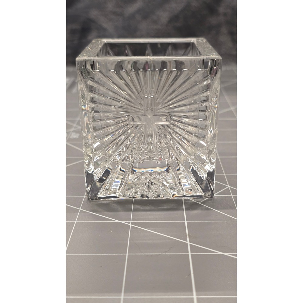 Waterford Crystal Millennium Collection 2000 AD Cross Square Votive Holder